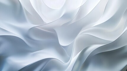 Obraz premium A serene and flowing abstract pattern of soft, white fabric, creating a soothing visual texture.