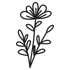 flower doodle icon transparent background