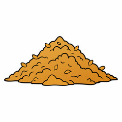 Mountain Wood Shavings Art on White Background