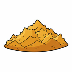 Mountain Wood Shavings Art on White Background