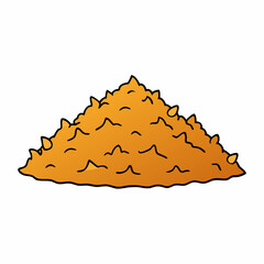 Mountain Wood Shavings Art on White Background