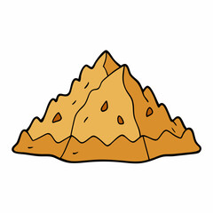 Mountain Wood Shavings Art on White Background