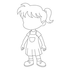 girl. Girl outline drawing Vector Images. Beautiful girl outline image on a white background in vector design.
