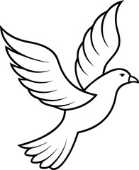 Obraz premium Creative hand-drawn bird outline illustration