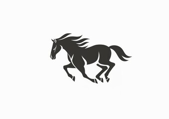 Naklejka premium Galloping horse. Animated hand drawn line stroke mustang silhouette cartoon loop running equine motion. Alpha channel isolated transparency