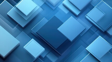 Obraz premium Abstract blue geometric shapes create a modern and calming background.