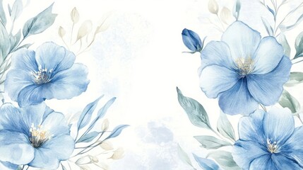 Beautiful blue watercolor flowers creating a serene and calming backdrop.