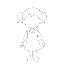 girl. Girl outline drawing Vector Images. Beautiful girl outline image on a white background in vector design.
