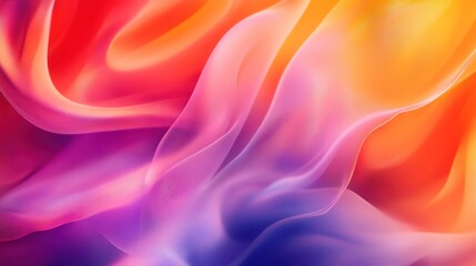 Obraz premium A vibrant abstract representation of flowing fabric in shades of orange, pink, and purple, evoking a sense of energy and movement.
