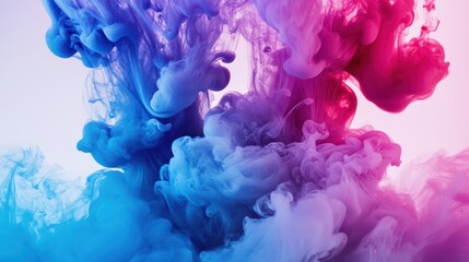 Obraz premium Colorful abstract smoke formation in vibrant shades of blue and pink.