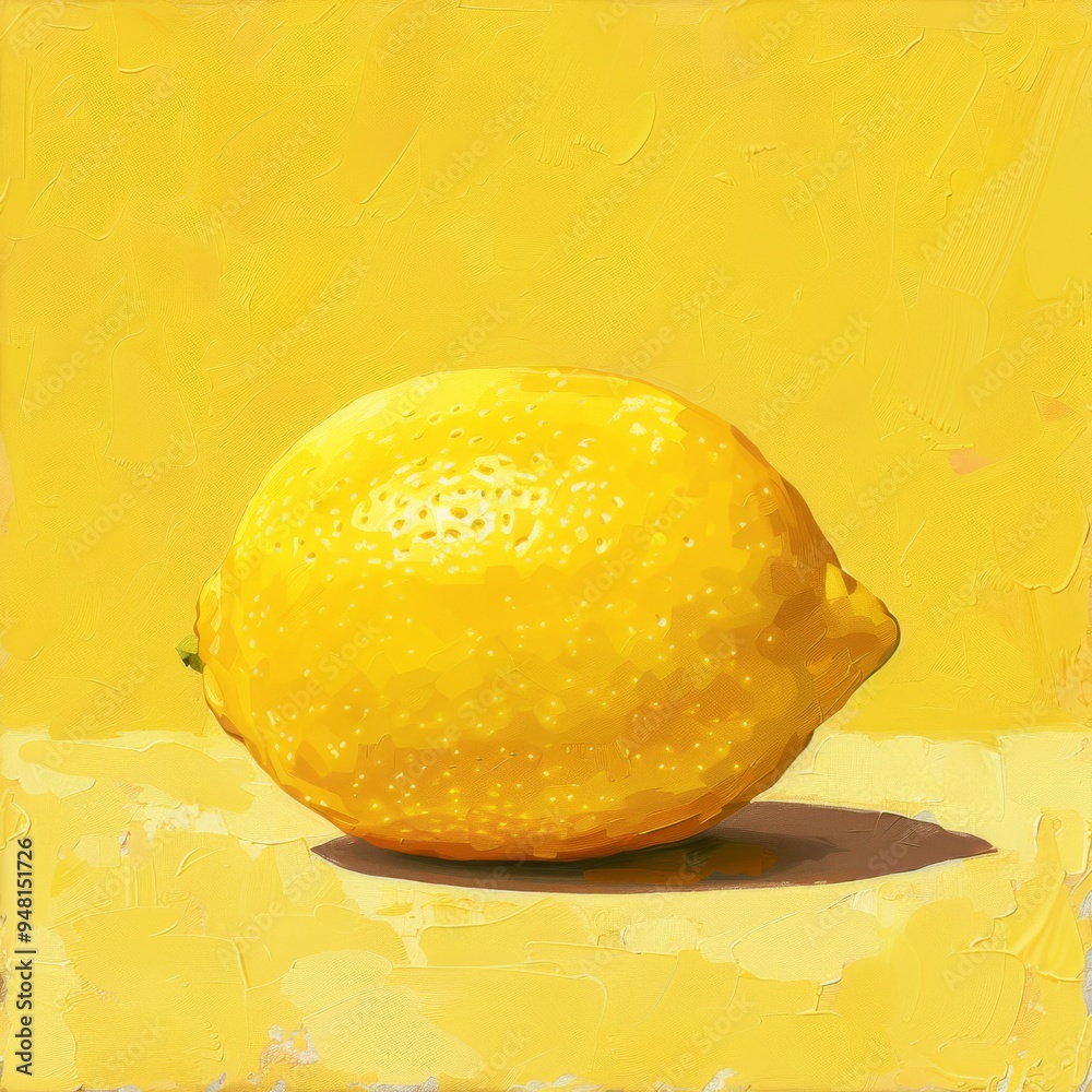 Poster lemon background highlighting a single, large lemon with a focus on its detailed surface and vibrant