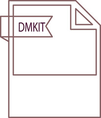 DMKIT File format icon black outline and light color text