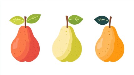 Fresh pear fruit isolated over white background