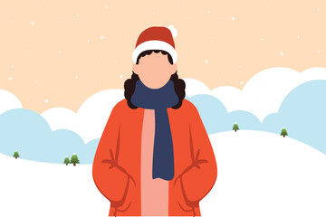 The girl is standing.