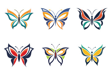 Abstract butterfly logo vector art illustration