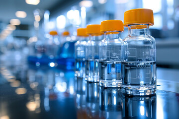 Glass Vials In A Lab Setting