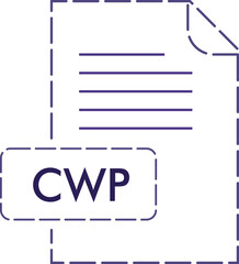 CWP File format icon rounded dashed outline