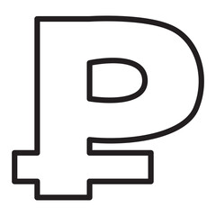 ruble symbol doodle icon transparent background