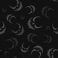 Seamless vector Halloween pattern with Jack smile. Simple doodle style. Isolated background.