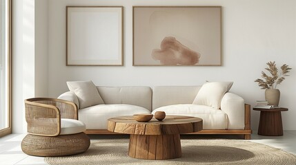 Modern home room interior with sofa and chair