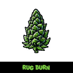 Vector Illustrated Rug Burn Cannabis Bud Strain Cartoon