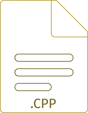 CPP black empty outline doc icon