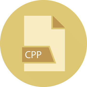 CPP File format icon  in shapes and circular shape outside