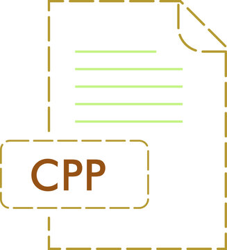 CPP File format icon rounded dashed outline
