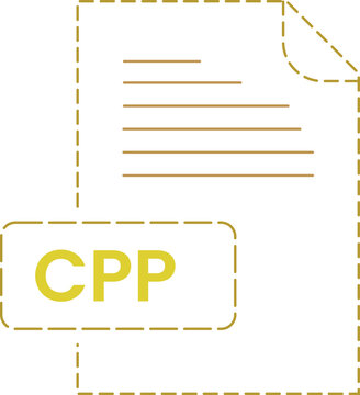 CPP icon black rounded dashed outline