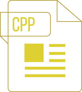 CPP icon inside transparent outline and sharp corners