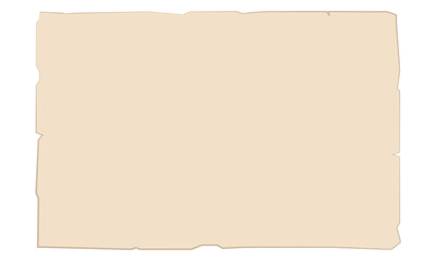 Vintage blank paper or treasure map template. Aged piece of paper isolated on white background