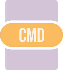 CMD File extension icon rounded and color fill