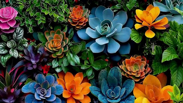 a variety of succulents