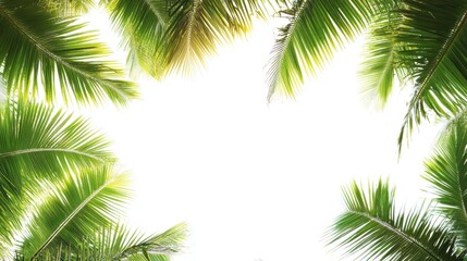 Coconut tree with leaf closeup view