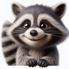 raccoon on a white background