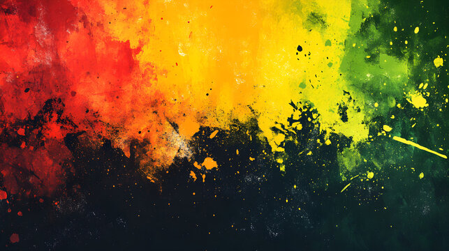 Abstract grunge background with emphasis on reggae colors.