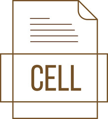 CELL File icon crisp thick outline sharp corners