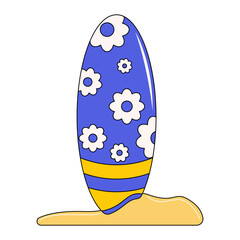 Surfing Board Icon Illustration Suitable for designs with summer themes, vacation, holidays, and others