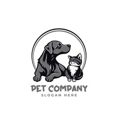 Vector Pet Shop Logo Design Template. Pet company logo. Dog and cat animal pet logo design inspiration