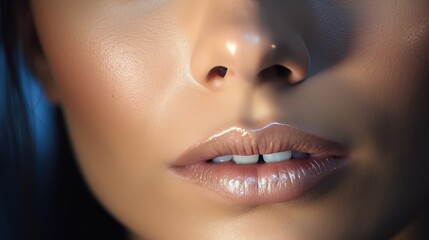 Attractive Young Woman Applying Make-up with a Make-up Brush