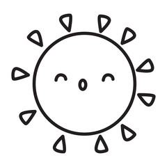 Fototapeta premium sun or weather symbol doodle icon transparent background