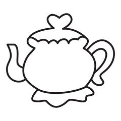 teapot doodle icon transparent background