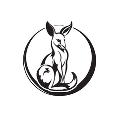 kangaroo animal logo and design vector illustration Stock Vector Image on white