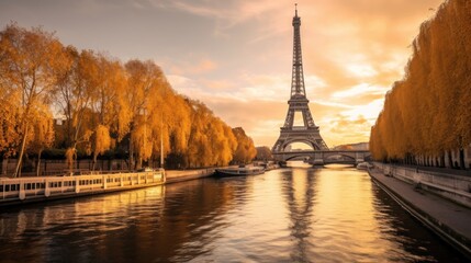 Obraz premium Eiffel Tower at Sunset