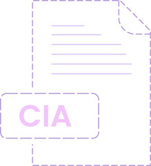 CIA icon black rounded dashed outline