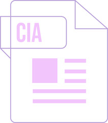 CIA icon inside transparent outline and sharp corners