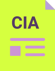 CIA with deep and minimal colors and folded icon