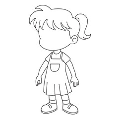Girl outline drawing Vector Images. Beautiful girl outline image on a white background in vector design.