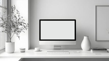 Fototapeta premium Minimalist and Modern Website Design on a White Background