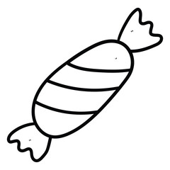 Hand drawn doodle candy on white background.